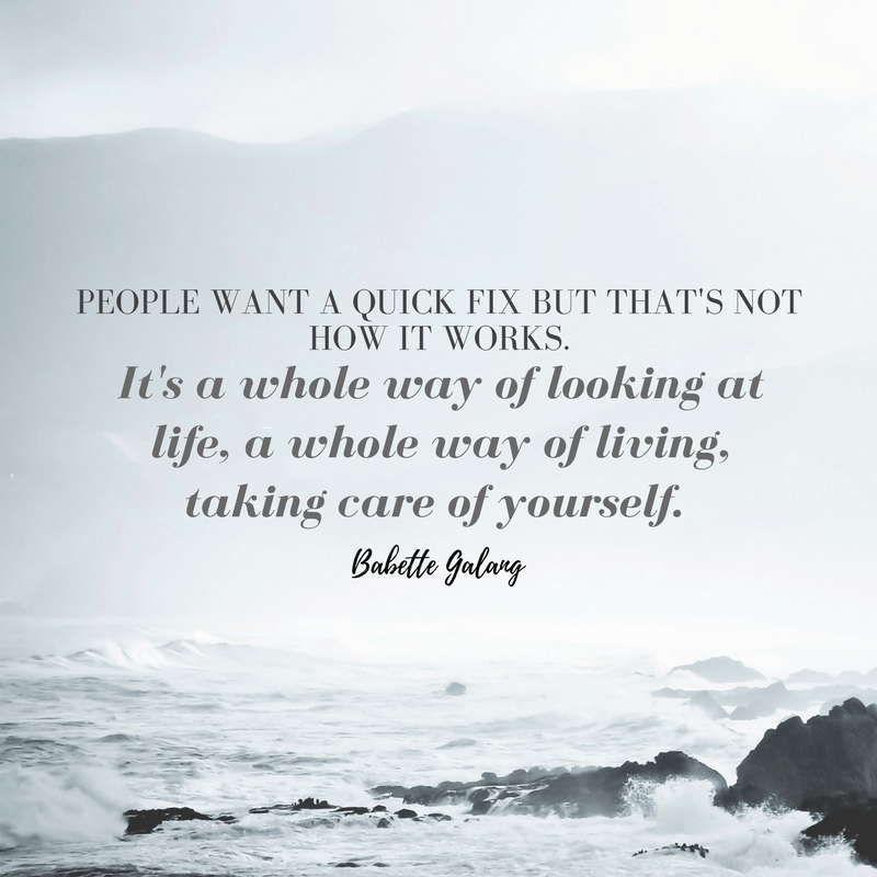 People want a quick fix but that's not how it works.